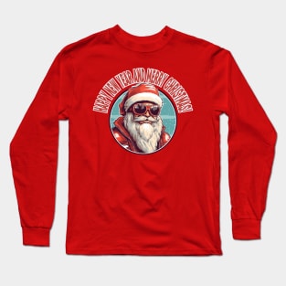 Santa Celebrate Christmas With Motorcycle Long Sleeve T-Shirt